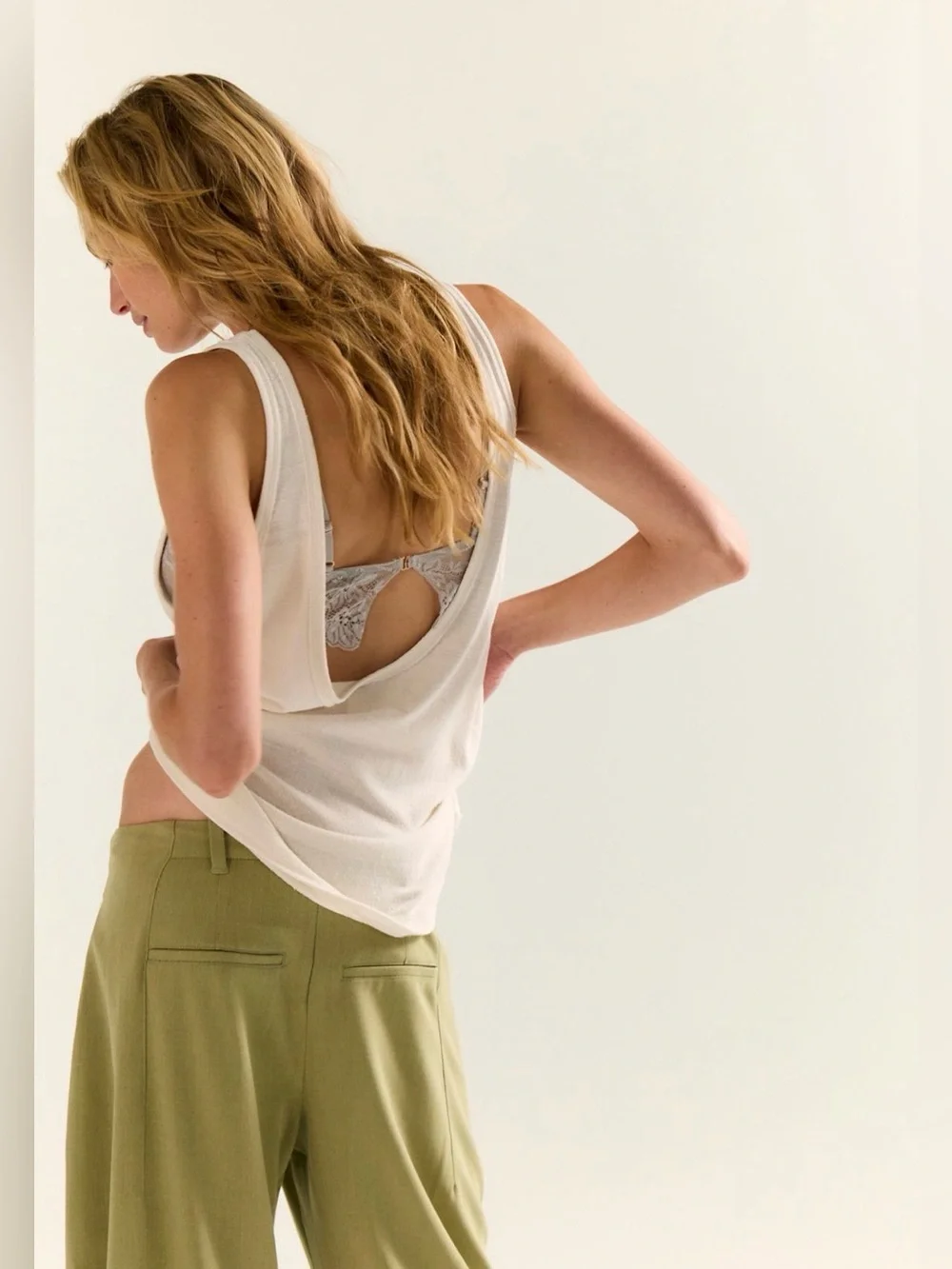 Free People Scoop Neck Silk Tank